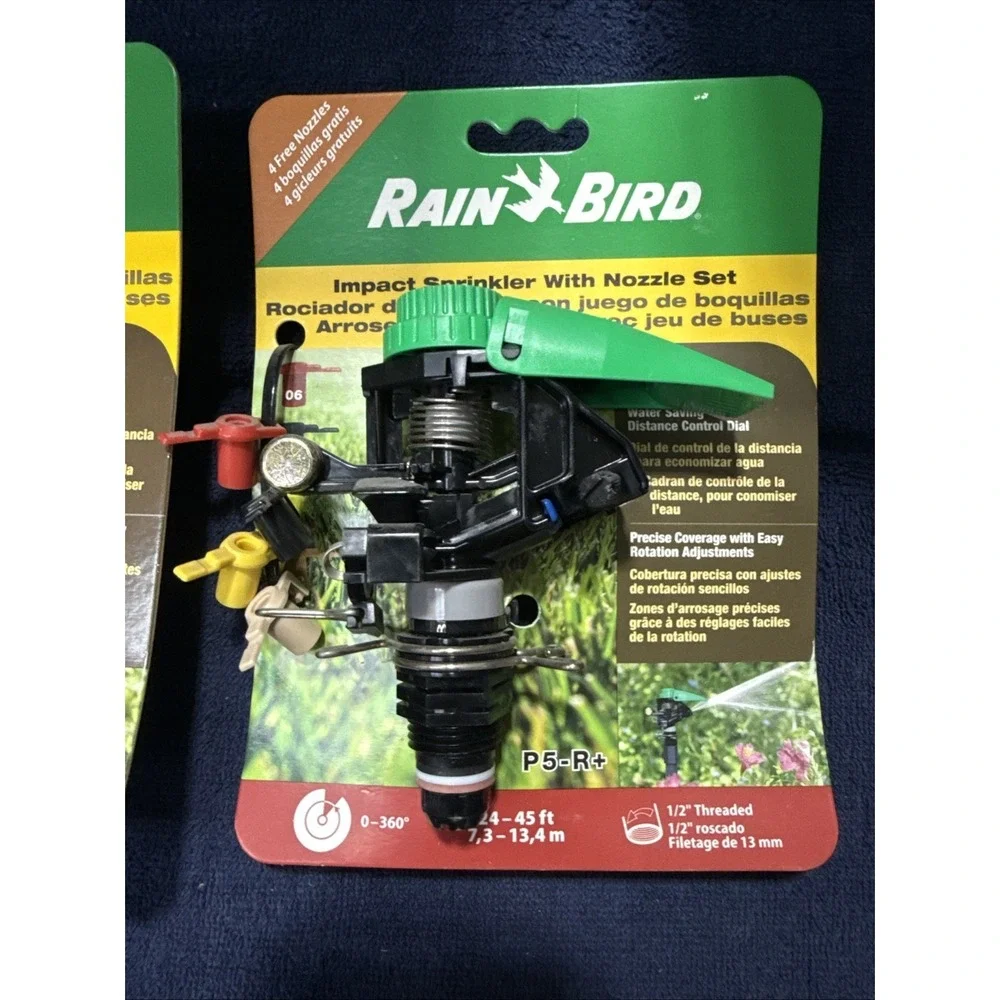 Bundle Of 2 RAIN BIRD Impact Sprinkler w/Nozzle Set #P5-R  Adjustable 0 - 360*